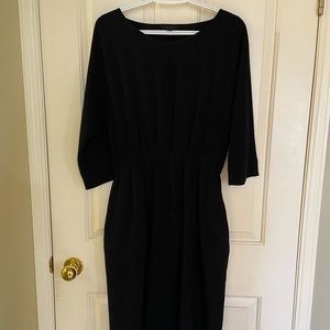 COS Knee Length Crepe Dress in Black